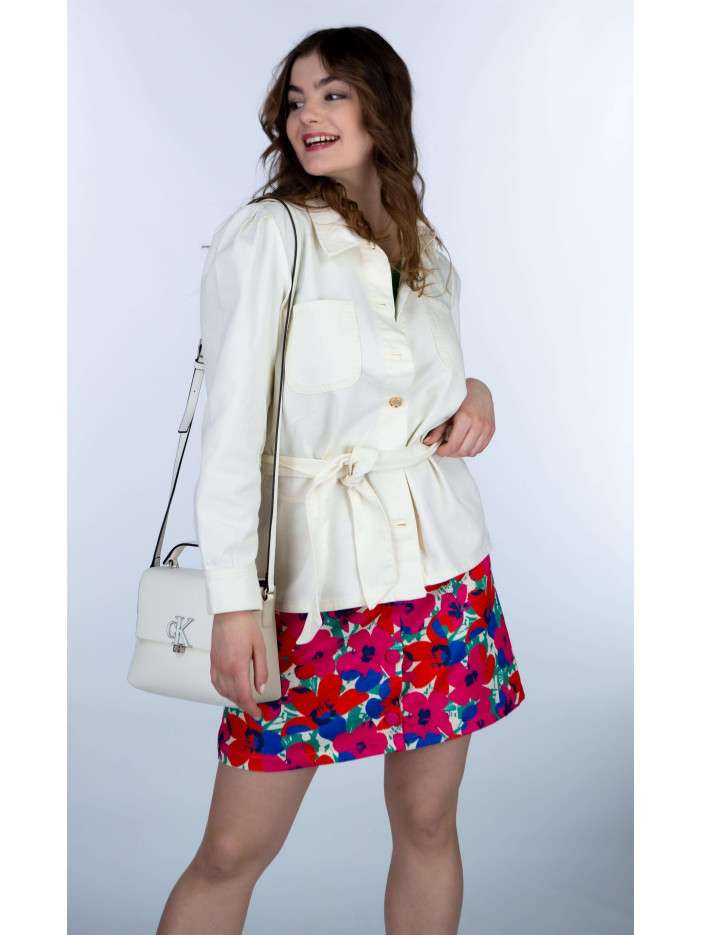 Blouson écru en coton col...