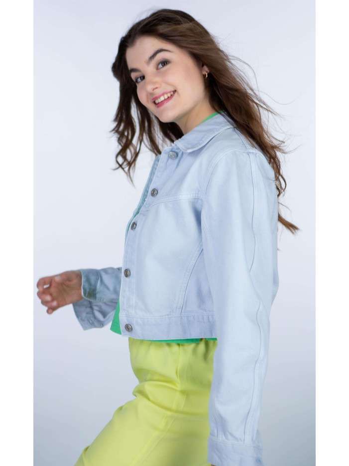 Blouson ciel en coton uni à...