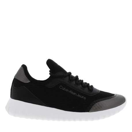 Baskets running blanches avec talon compensé et soufflet élastiqué