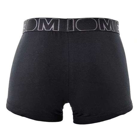 Lot de deux boxers noir unis avec tailles élastiquées noires - Image 3