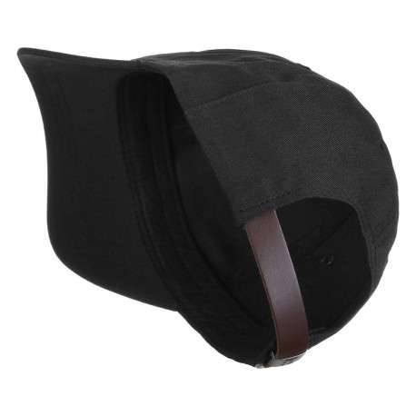 Casquette dad cap noire en coton unie et ajustable à l'aide d'un clip - Image 2