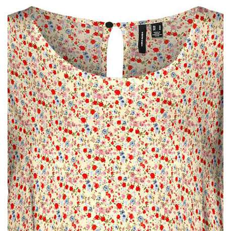 Combinaison sans manches jaune fleurie coupe ajustée avec taille marquée - Image 2