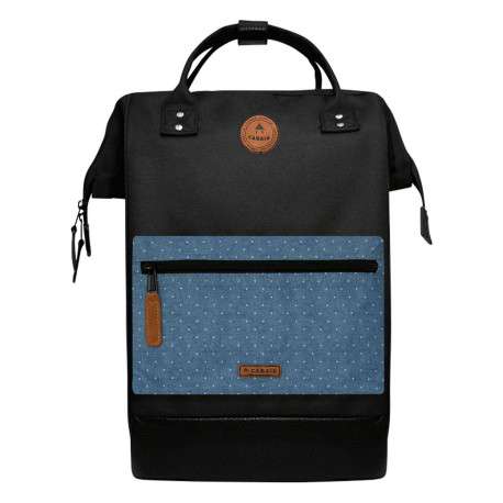 Petit sac à dos noir à fermeture zippée et pochettes interchangeables - Image 3