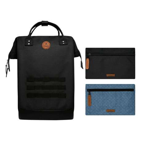 Petit sac à dos noir à fermeture zippée et pochettes interchangeables - Image 5