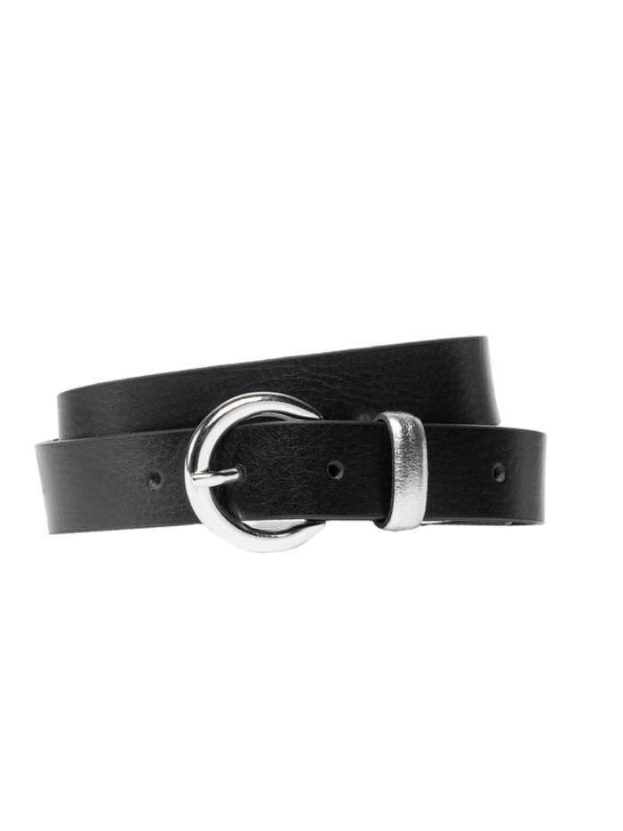 Ceinture noire unie en cuir...