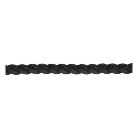 Ceinture tressée noire en cuir de vache unie avec boucle métallique - Image 2