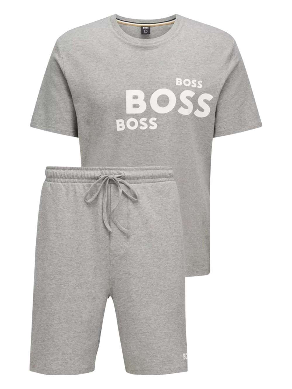 Pyjama Court Garçon 100% Coton Jersey Doux - Gris Mélangé New York, Taille 176