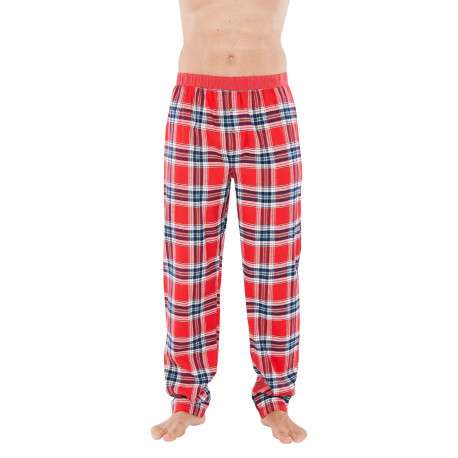 Pyjama Long en coton rouge vichy coupe régular avec un col rond et une ceinture rouge - Image 5