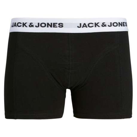 Lot de 3 boxers noirs unis avec bande élastiquée blanche et branding noir - Image 2
