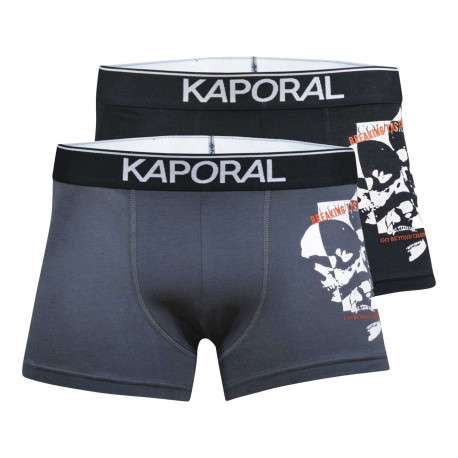 Lot de 2 Boxers classique gris imprimé avec une coupe fermée et une tête de mort floqué
