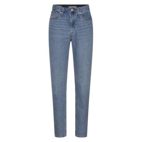 Jean 80S en coton stone uni coupe mom - Image 2