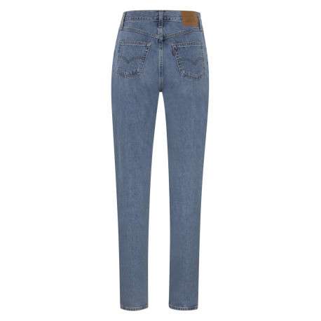 Jean 80S en coton stone uni coupe mom - Image 3