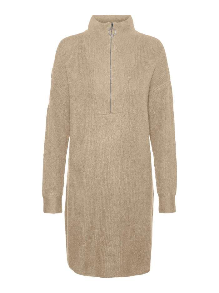 Robe courte beige unie...