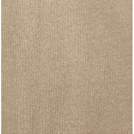 Robe courte beige unie côtelée à col camionneur et manches longues - Image 3