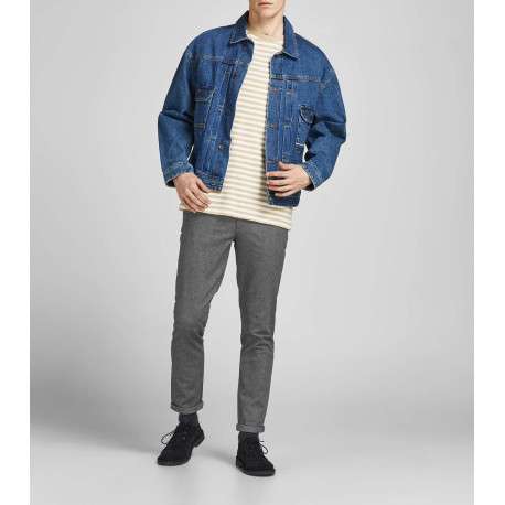 Pantalon coupe chino et slim fit Marco Fury en coton mélangé gris - Image 3