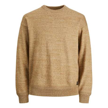 Pull beige chiné Melvin Knit Crew Neck col rond et à manches longues