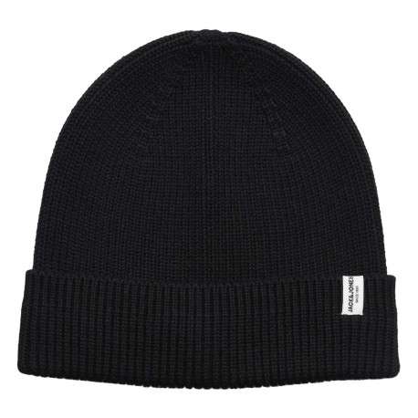 Bonnet à revers Brink Beanie Ln en coton noir
