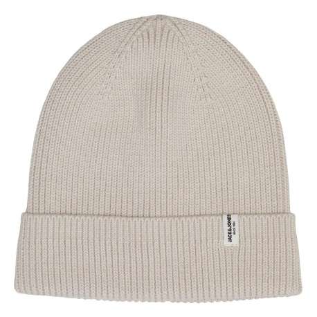Bonnet écru uni à revers Brink Beanie Ln en coton
