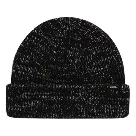 Bonnet noir chiné en maille piquée