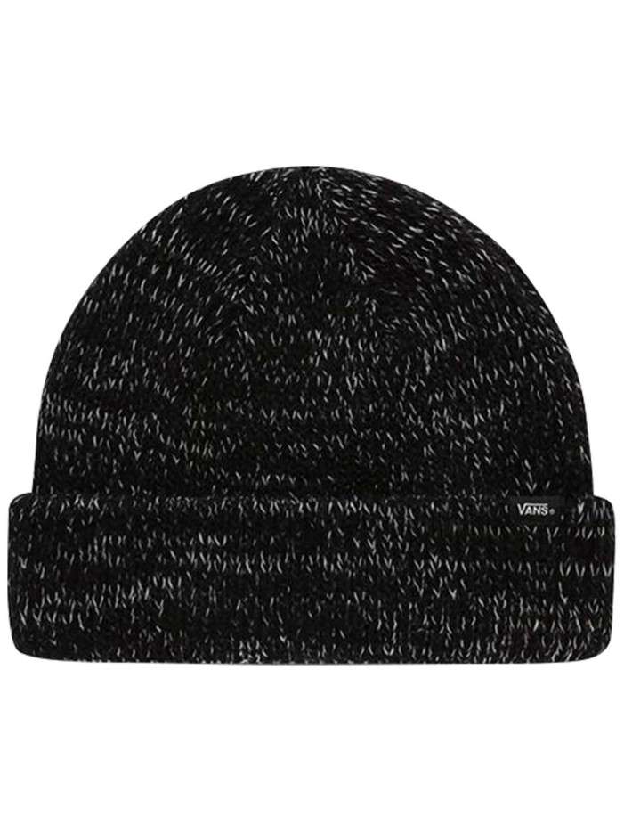 Bonnet noir chiné en maille...