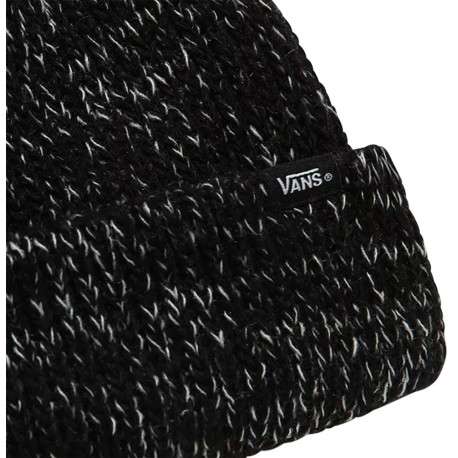 Bonnet noir chiné en maille piquée - Image 2