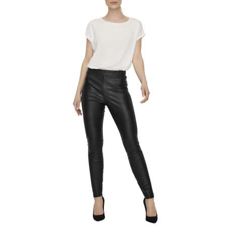 Legging noir uni avec une coupe skinny et une taille élastiquée - Image 25