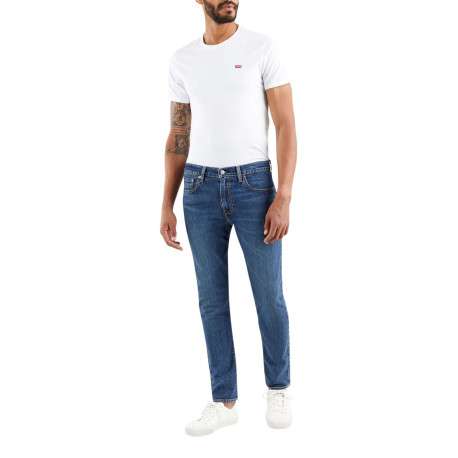 Jean 5 poches 512 Slim Taper en coton bleu uni à coupe slim à taille intermédiaire - Image 2