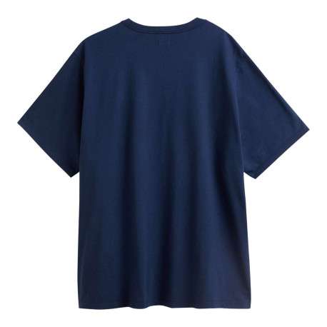 T-shirt grande taille en coton marine uni coupe droite à col rond - Image 2