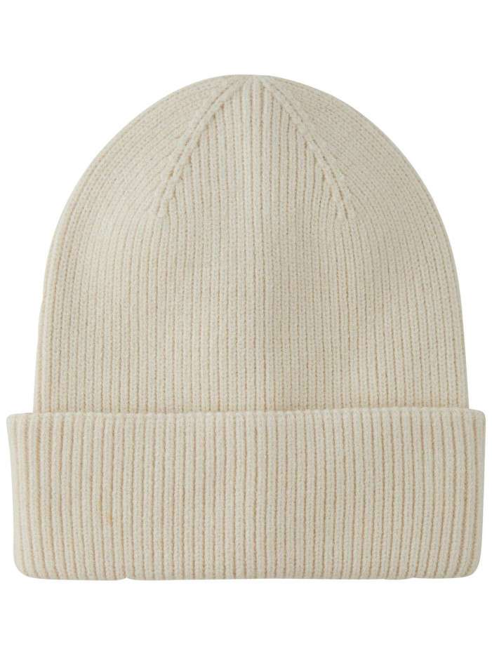 Bonnet écru côtelé avec revers