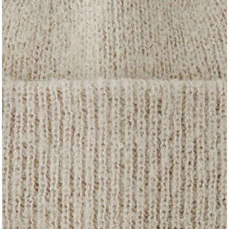 Bonnet écru uni avec large revers côtelé et fil en lurex - Image 7