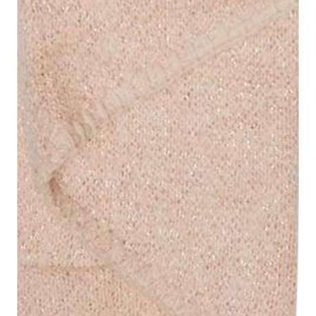 Echarpe rose pâle unie avec fils en lurex all-over - Image 3