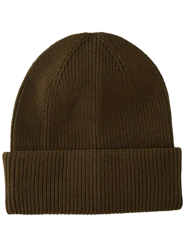 Bonnet kaki côtelé avec revers