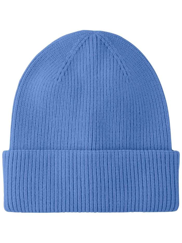 Bonnet bleu côtelé avec revers