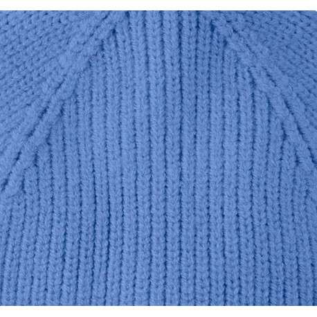 Bonnet bleu côtelé avec revers - Image 3