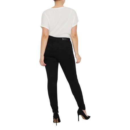 Pantalon 5 Poches Grande Taille noir uni avec une coupe slim - Image 4