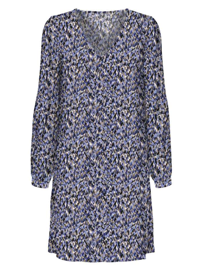 Robe courte bleu imprimé...