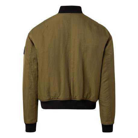 Bomber kaki uni coupe bombers avec un col teddy reversible - Image 6