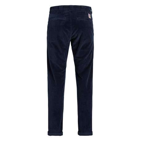 Pantalon Chino Kane 4 poches en coton côtelé marine uni coupe loose fit - Image 2