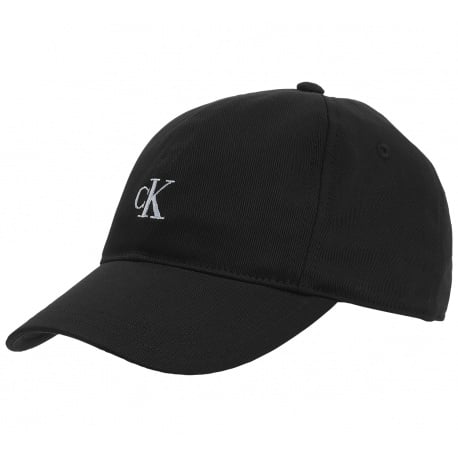 Casquette en coton noire unie coupe strapback avec visière arrondie - Image 3