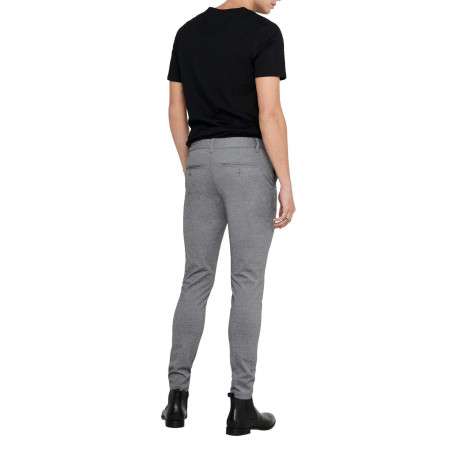 Pantalon Chino Mark Pant gris uni avec une coupe slim et des poches latérales - Image 6