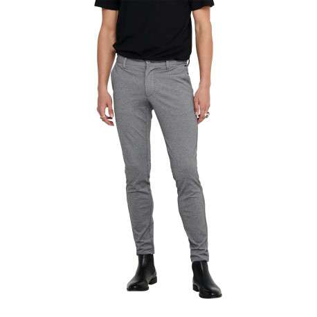 Pantalon Chino Mark Pant gris uni avec une coupe slim et des poches latérales - Image 8