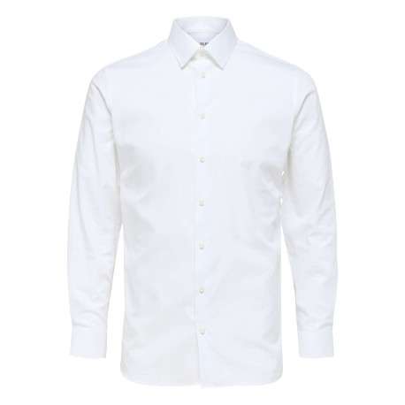 Chemise Methan blanche unie en coton avec un coupe droite et un col français - Image 7