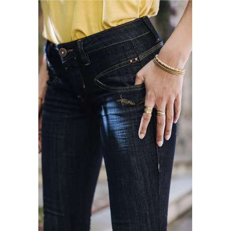 Jean Alexa Slim en coton mélangé brut uni avec une coupe slim et des zips et détails fantaisies sur poches - Image 8