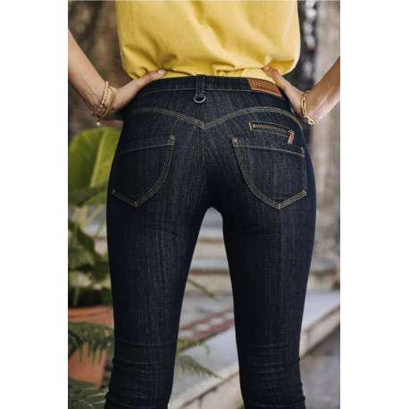 Jean Alexa Slim en coton mélangé brut uni avec une coupe slim et des zips et détails fantaisies sur poches - Image 11