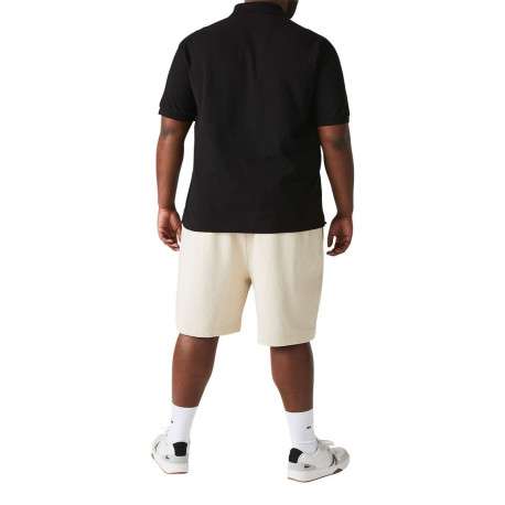 Polo L1212 en coton noir uni coupe droite avec un col boutonné de 2 boutons - Image 13