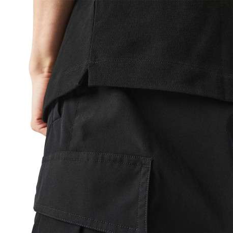 Polo Paris en coton noir uni coupe droite col boutonné et manches resserrées - Image 13