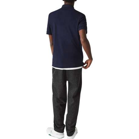 Polo Paris en coton marine uni avec une coupe droite et col boutonné - Image 5
