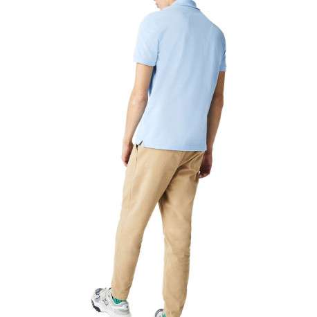Polo Ph4012 en piqué de coton bleu ciel avec logo brodé coupe droite et col boutonné - Image 3
