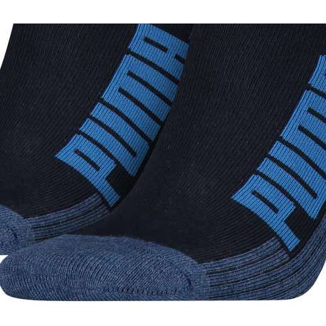Lot de 2 paires de chaussettes basses en coton bicolore noires et bleues - Image 2