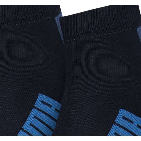 Lot de 2 paires de chaussettes basses en coton bicolore noires et bleues - Image 3